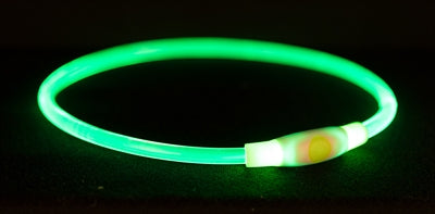 Trixie - lichtgevende halsband usb flash light oplaadbaar tpu groen