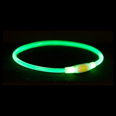 Trixie - lichtgevende halsband usb flash light oplaadbaar tpu groen