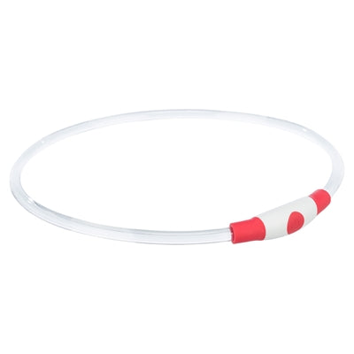 Trixie - lichtgevende halsband usb flash light oplaadbaar tpu rood