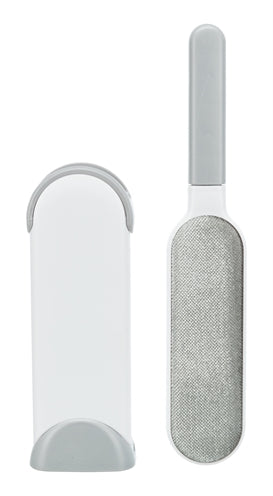 Trixie - harenpluizenborstel met reinigingsstation wit / grijs