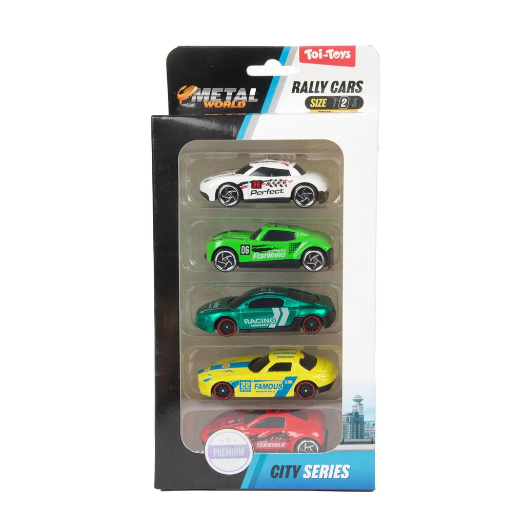 Toi-Toys - Toi-Toys Toi toys ralley auto's set a 5 metaal