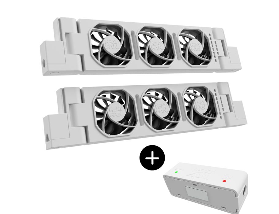 Heatfan 3 - radiatorventilator duo - wit + touch sensor