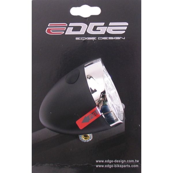 Edge koplamp retro 3 led - aan uit - incl. batterijen - zwart chroom