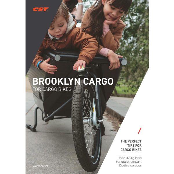 Cst buitenband brooklyn pro cargo 20 x 2.15 55-406 - zwart met reflectie