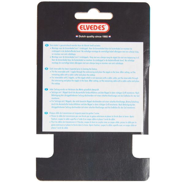 Elvedes schakel binnenkabel 2250 mm 1 x 19 draads verzinkt ø1,25 met n-nippel ø4×4 + tø5×3 (per stuk) - zilver