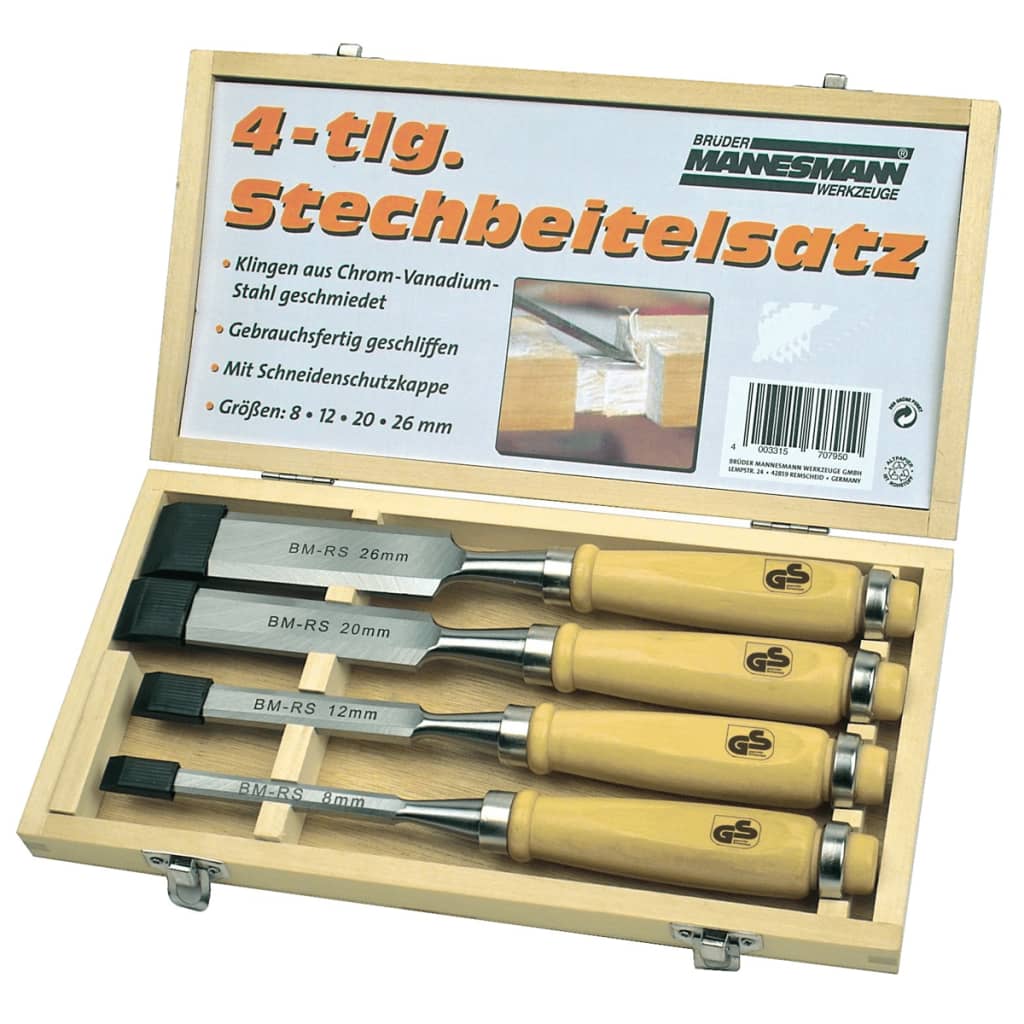Brüder mannesmann beitelset 4 dlg 8-12-20-26 mm (hobby) - 66104