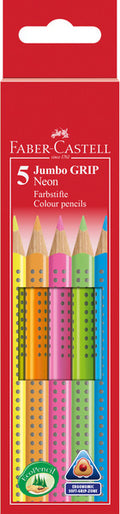 Faber castell fc-110994 kleurpotlood jumbo grip etui 5 kleuren