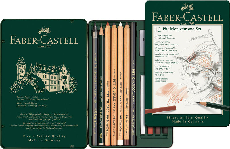 Faber-Castell - Faber-Castell potloodset - pitt monochrome - 12-delig - fc-112975