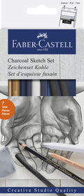 Faber-Castell - Faber-Castell houtskool set - 7-delig - houtskool - tekenset - tekenhoutskool - fc-114002