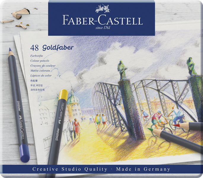 Faber-castell faber castell fc-114748 kleurpotlood goldfaber etui à 48 stuks