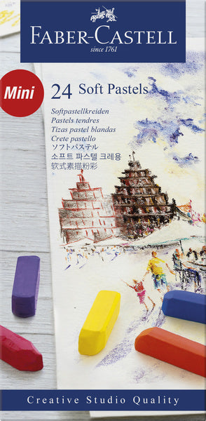 Faber-Castell - Faber-Castell Faber castell fc-128224 pastelkrijt halve lengte etui à 24 stuks