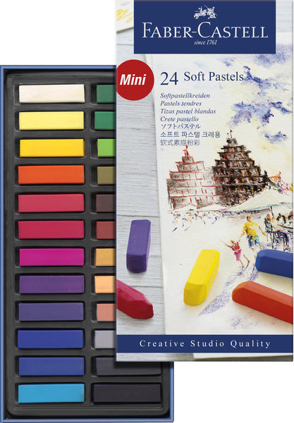 Faber-Castell - Faber-Castell Faber castell fc-128224 pastelkrijt halve lengte etui à 24 stuks