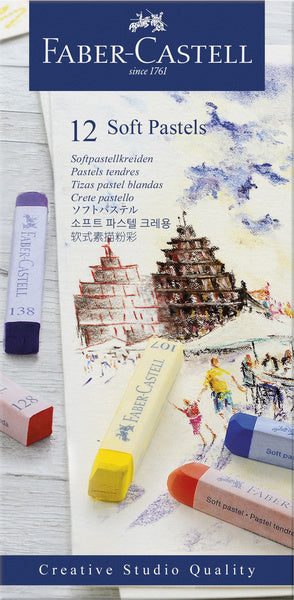 Faber-Castell - Faber-Castell pastelkrijt - creative studio - softpastel - 12 stuks - kleuren - fc-128312