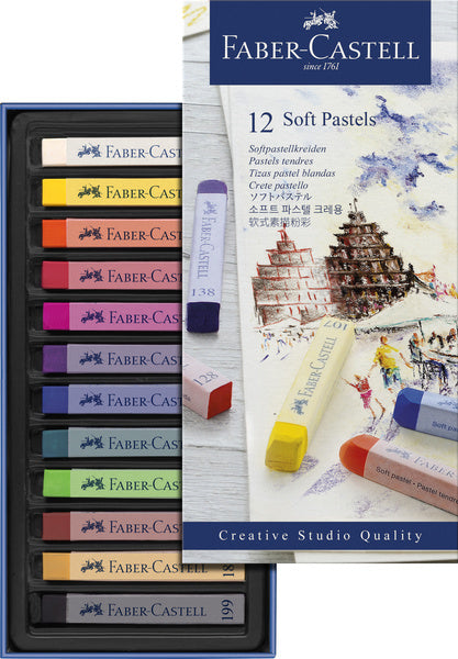 Faber-Castell - Faber-Castell pastelkrijt - creative studio - softpastel - 12 stuks - kleuren - fc-128312