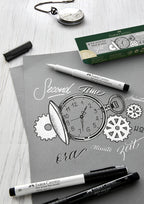 Faber-castell fineliner - tekenstift - pitt artist pen - zwart en wit - 4-stuks - fc-167151