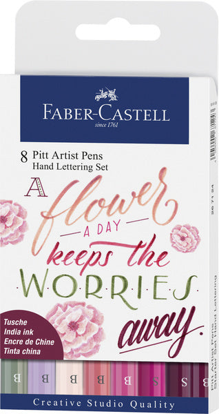 Faber-Castell - Faber-Castell tekenstift - pitt artist pen - handlettering set - a flower - 8-delig - fc-267124