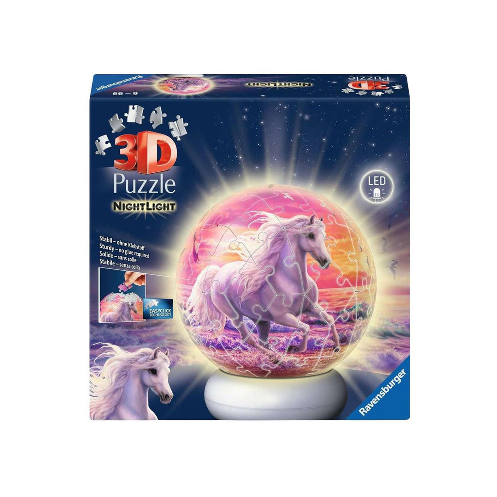 Ravensburger 3d puzzel nachtlamp paarden op het strand - 73st.
