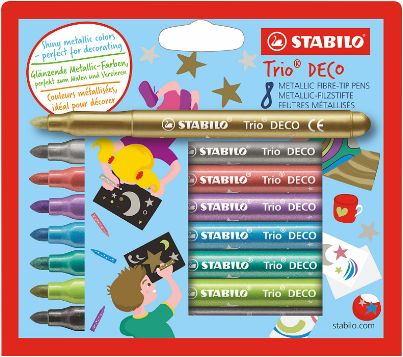 Stabilo trio deco etui 8 st