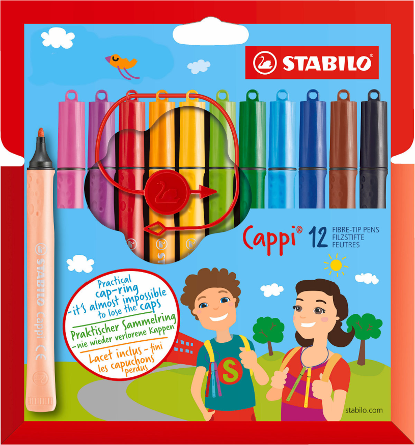 Stabilo cappi etui 12 stuks viltstiften