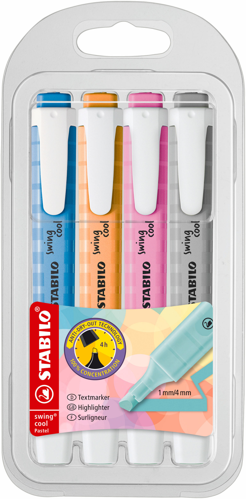 Stabilo swing cool pastel etui 4 stuks