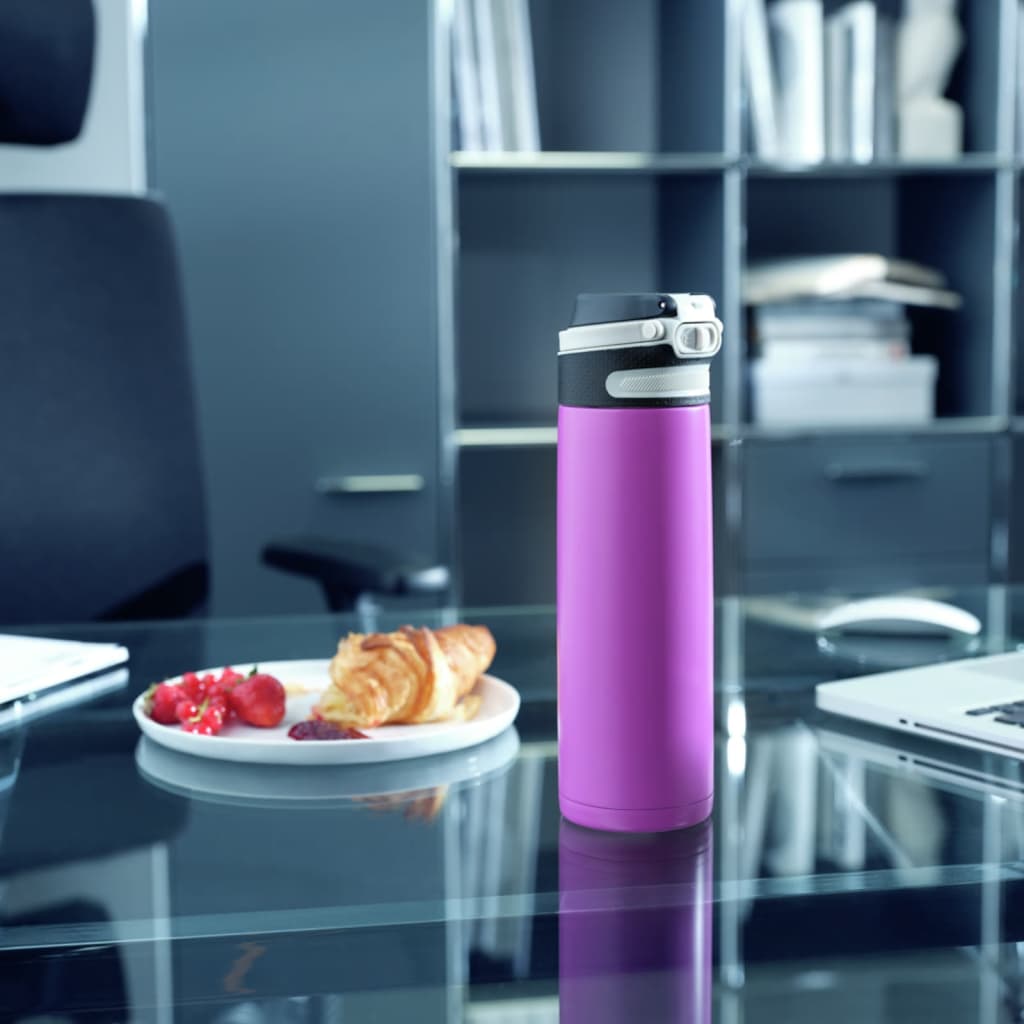 Leifheit thermosfles flip 600 ml paars