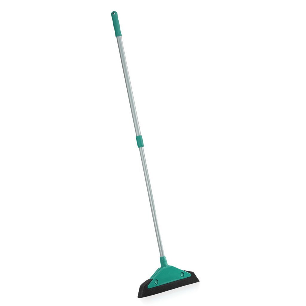Leifheit - Leifheit 55243 soft and easy schuimrubber-bezem 34 cm met telescoopsteel blauw/zilver