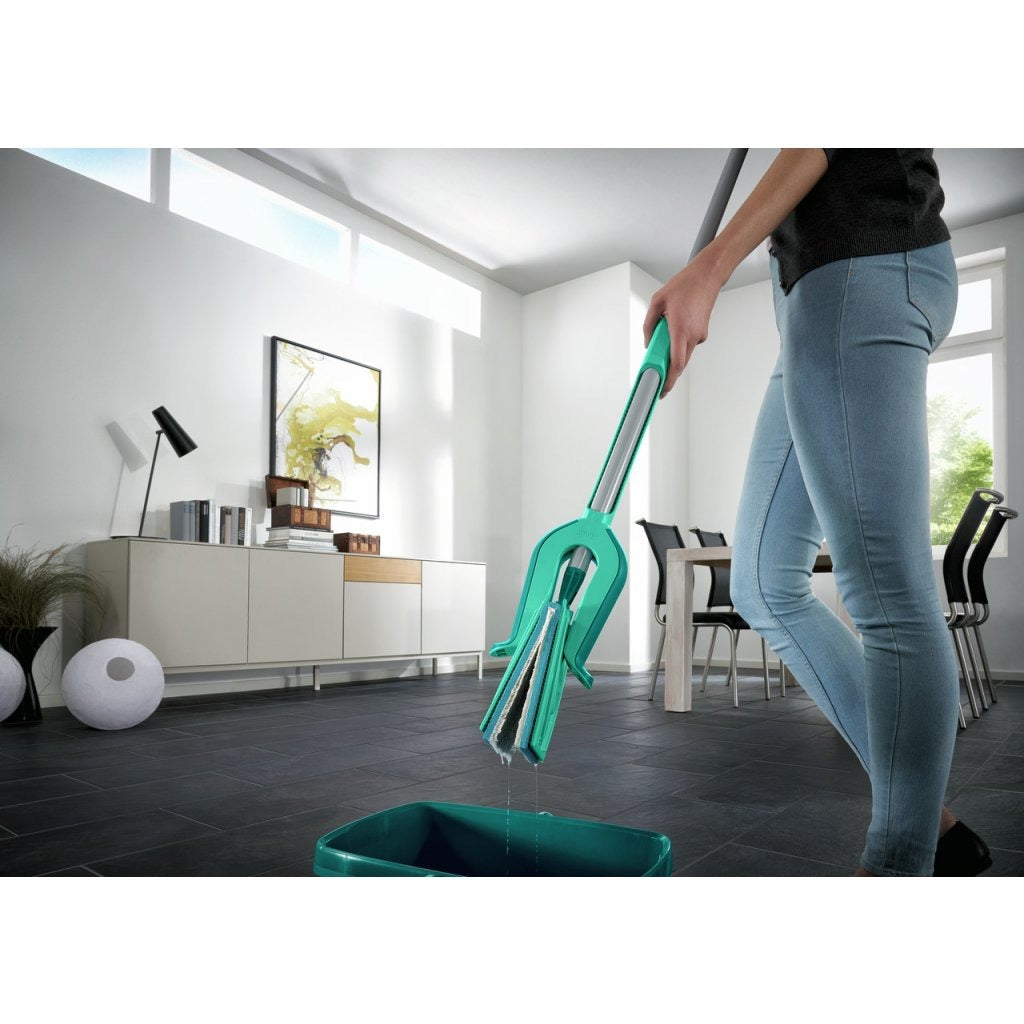 Leifheit picobello vloerwisser m micro duo met telescoopsteel - 33 cm wisbreedte - turqouise - grijs