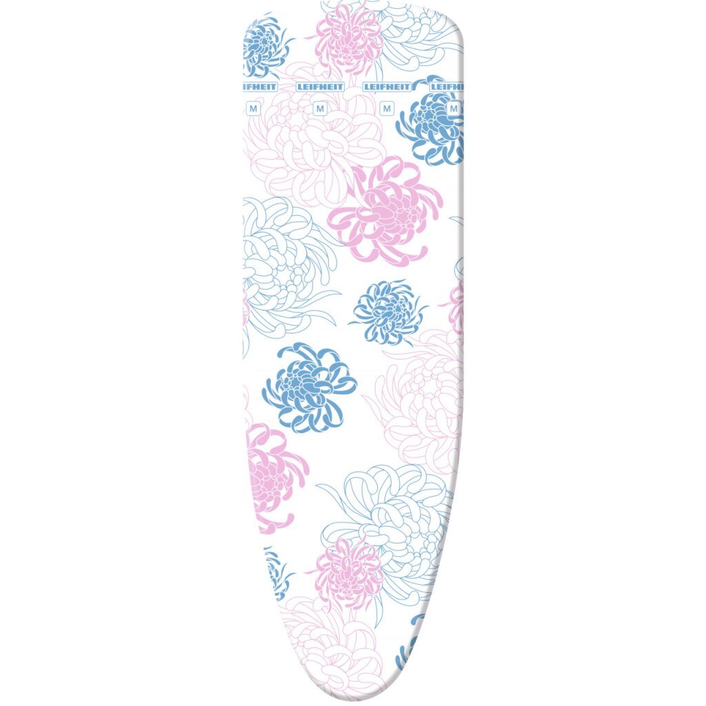 Leifheit strijkplankhoes cotton classic m - 125 x 40 cm strijkvlak - 3 mm dikke molton - roze - wit - blauw
