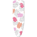 Leifheit strijkplankhoes cotton comfort s m - 125 x 40 cm strijkvlak - 3 mm dikke molton - roze - wit - oranje