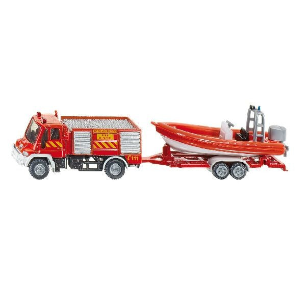 Siku 1636 unimog brandweer met boot 16,7