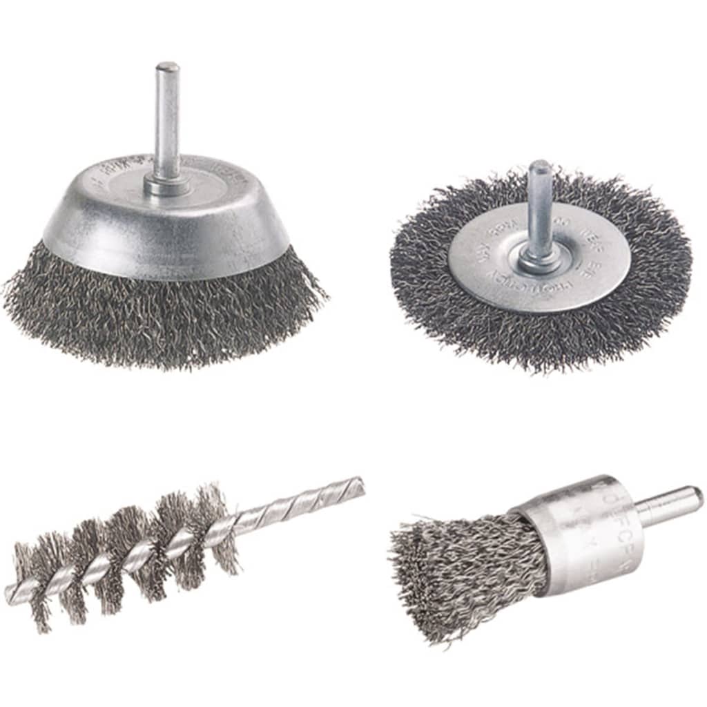 Wolfcraft draadborstel set | ronde schacht | 4-delig | 1 set - 2133000
