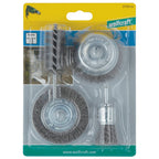 Wolfcraft draadborstel set | ronde schacht | 4-delig | 1 set - 2133000