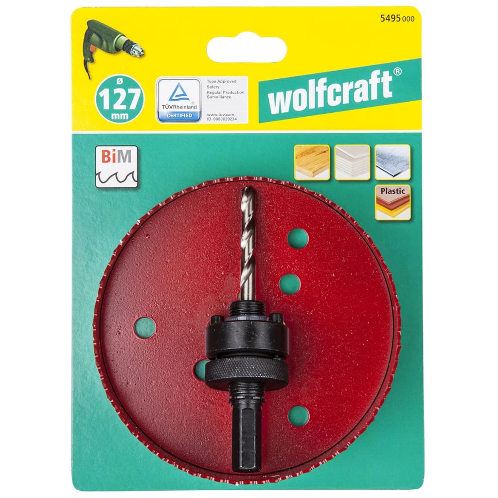Wolfcraft bi-metalen gatenzaag | bim | ø127mm | 1 stuk - 5495000
