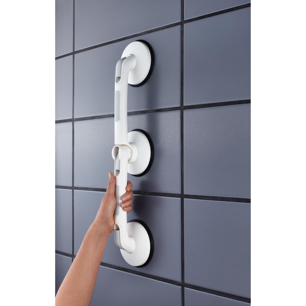 Ridder wandbeugel met zuignappen gebogen premium wit