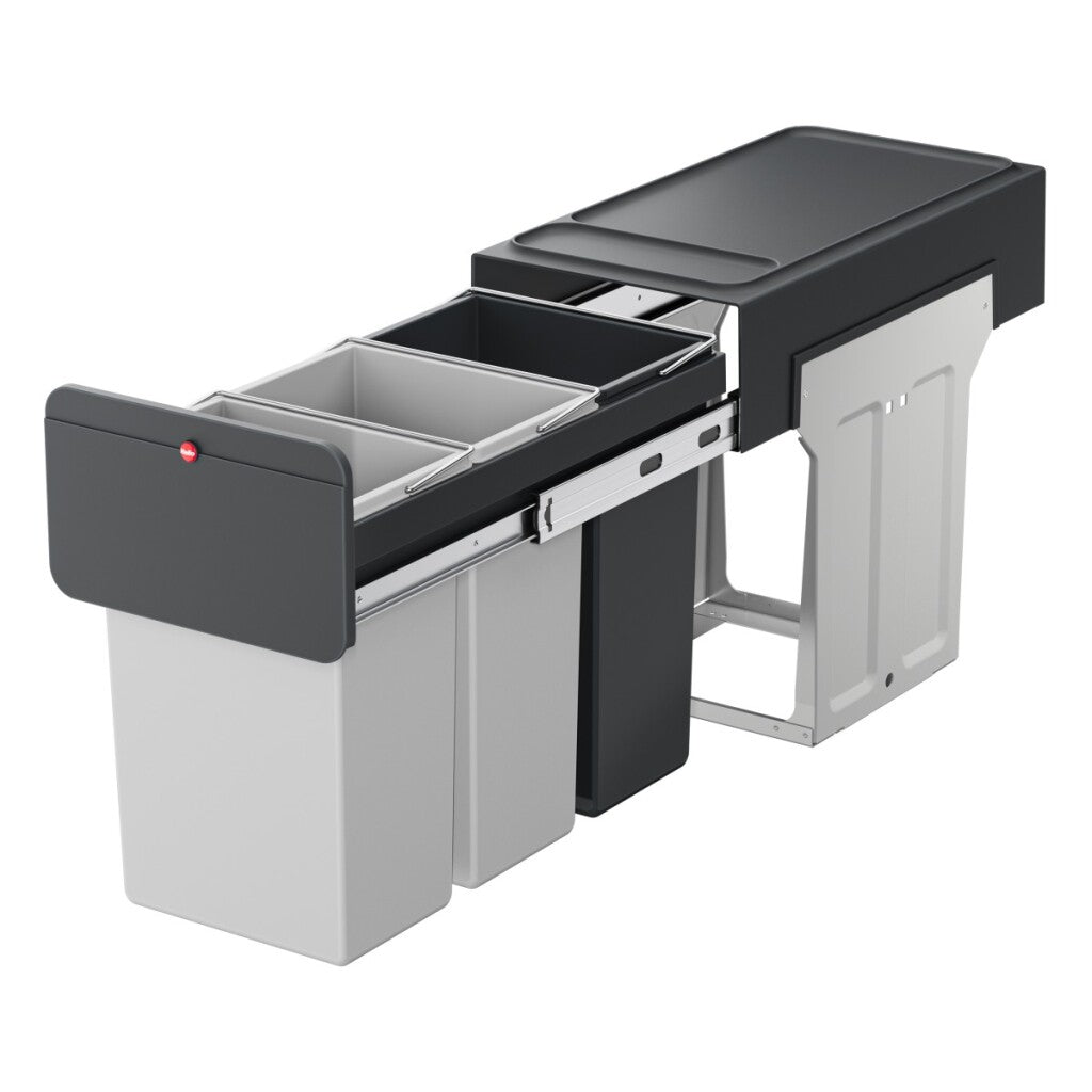 Hailo - Hailo inbouwemmer eco-line trio l 3x10l staal/zwart