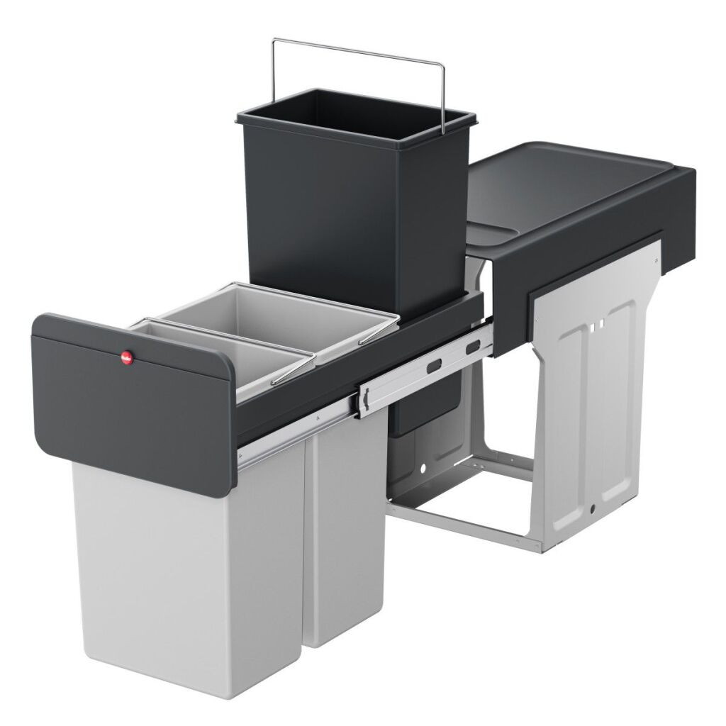 Hailo - Hailo inbouwemmer eco-line trio l 3x10l staal/zwart