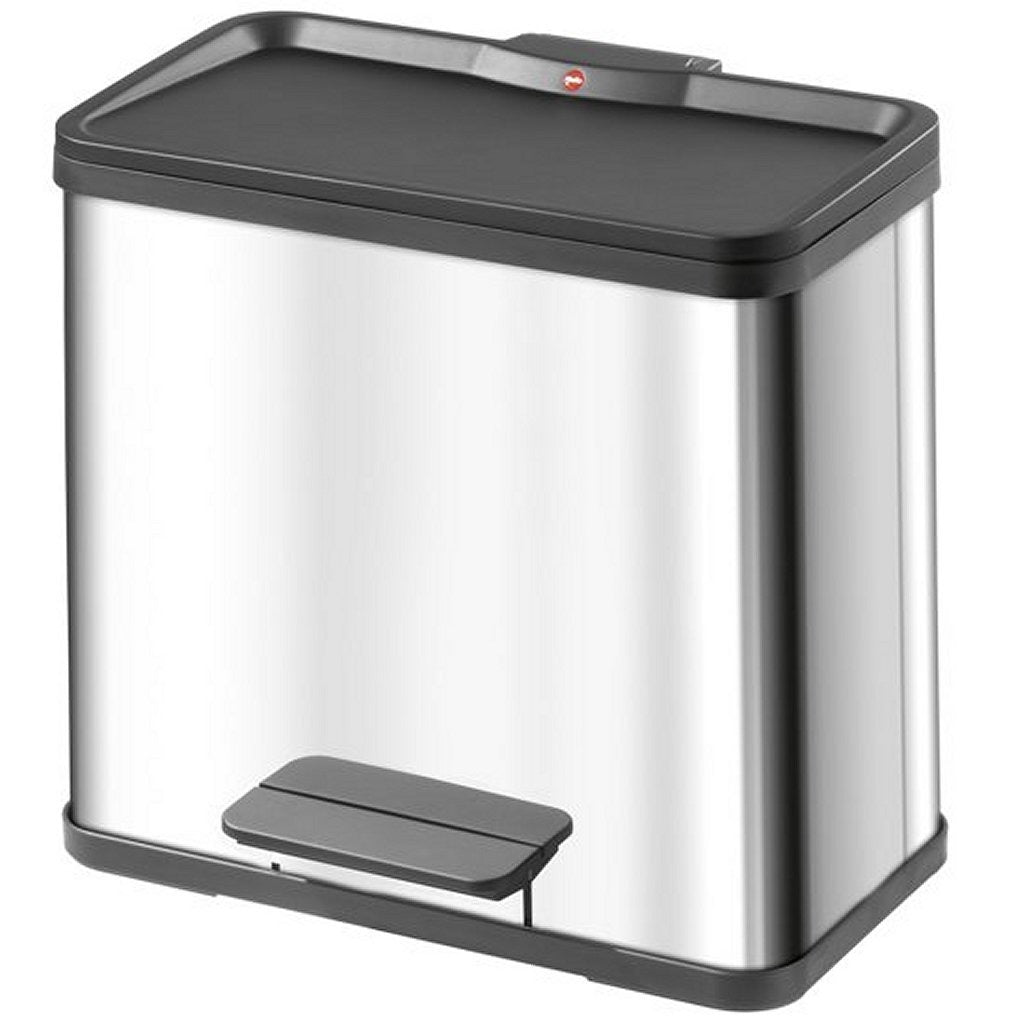 Hailo - Hailo Prullenbak 17 + 9 l zilver zwart