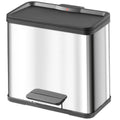 Hailo prullenbak 17 + 9 l zilver, zwart