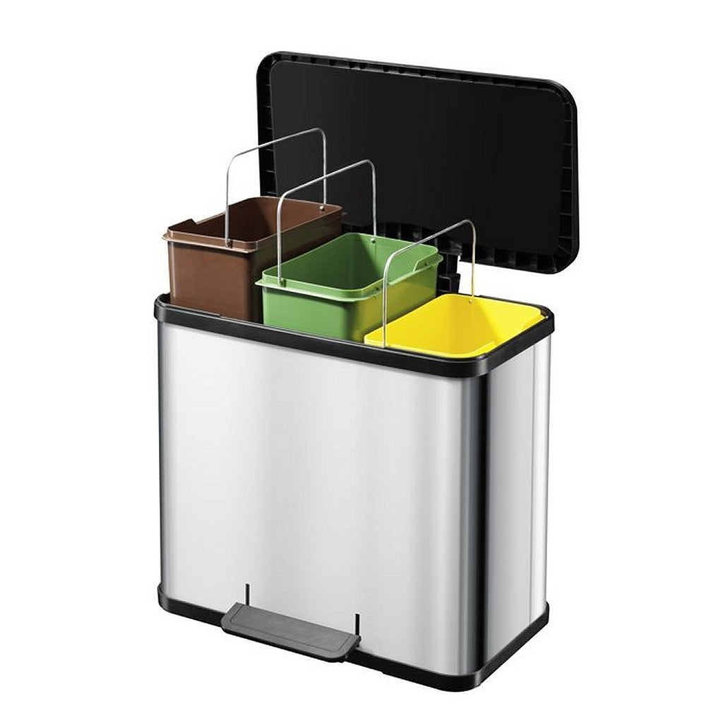 Hailo - Hailo öko trio plus prullenbak - 3 x 9l - rvs