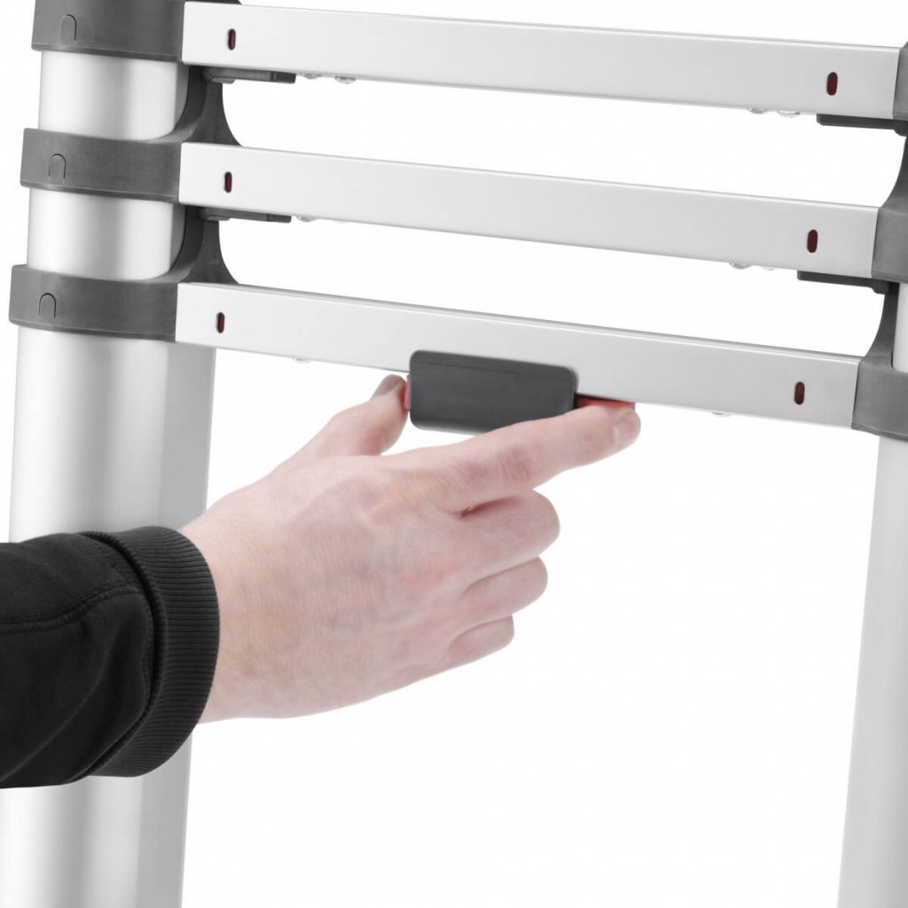 Hailo t80 aluminium telescoopladder 11 treden + stabilisatiebalk 103-322 cm