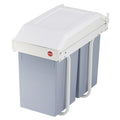 Hailo 3659-001 multi-box duo l inbouw afvalbak 2x14l wit zilver