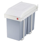 Hailo 3659-001 multi-box duo l inbouw afvalbak 2x14l wit zilver