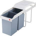 Hailo - Hailo 3659-001 multi-box duo l inbouw afvalbak 2x14l wit/zilver
