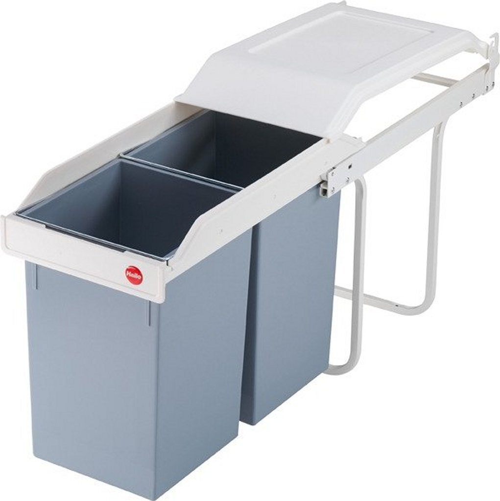 Hailo - Hailo 3659-001 multi-box duo l inbouw afvalbak 2x14l wit/zilver