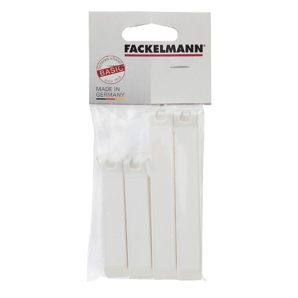 Fackelmann - Fackelmann basic vershoudklem 11 en 8 cm wit 4 stuks