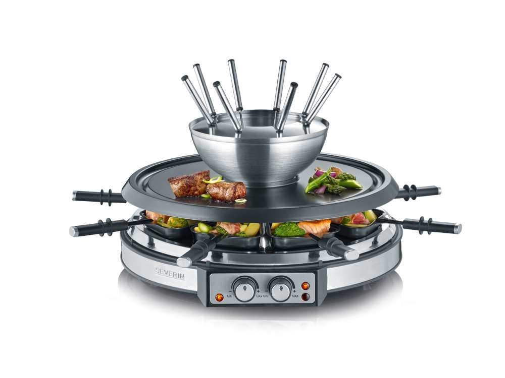 Severin raclette fondue gourmet combinatie 8-persoons rg 2348