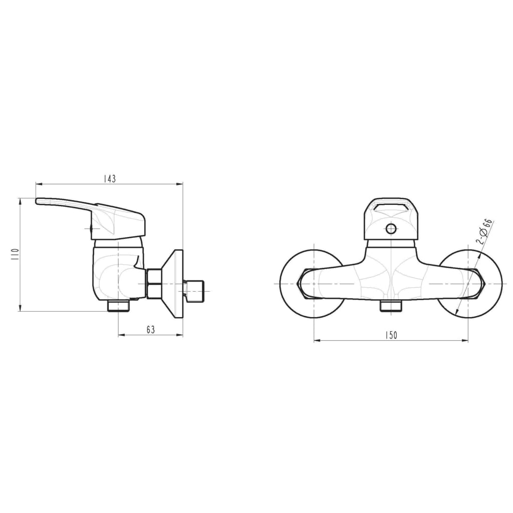 Ngk schutte batoni ééngreepsmeraan douche | chroom 35040