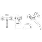 Schutte cesti tweegreepskraan keuken | wandmontage | chroom - 37150 - 37150