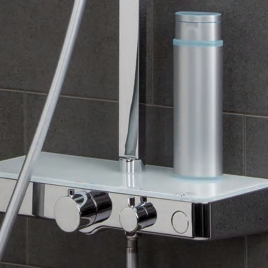 Ngk schutte ocean douchesysteem met thermostatische meraan en glazen planchet | chroom-wit - 60530 60530