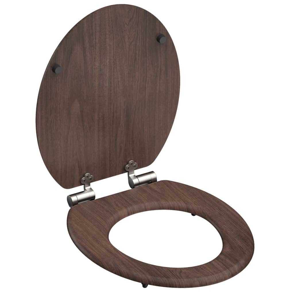 Schutte mdf wc-bril dark wood met soft-close 80193